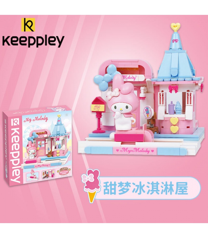 Keeppley K20808 Sanrio Series My Melody Sweet Ice Cream House Building Blocks Toy Set