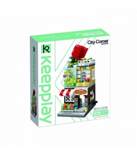Keeppley City Corner C0104 레드 로즈 플로리스트 QMAN 빌딩 블록 장난감 세트