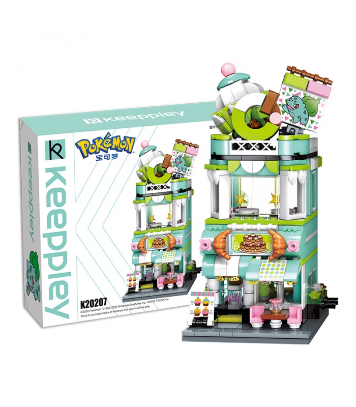 Keeppley K20207 Juego de juguetes de bloques de construcción de casa de postre Bulbasaur