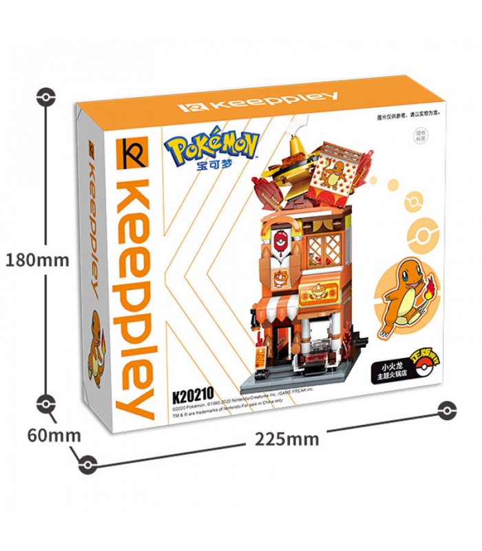 Keeppley K20210 Charmander Hotpot 레스토랑 상점 빌딩 블록 장난감 세트