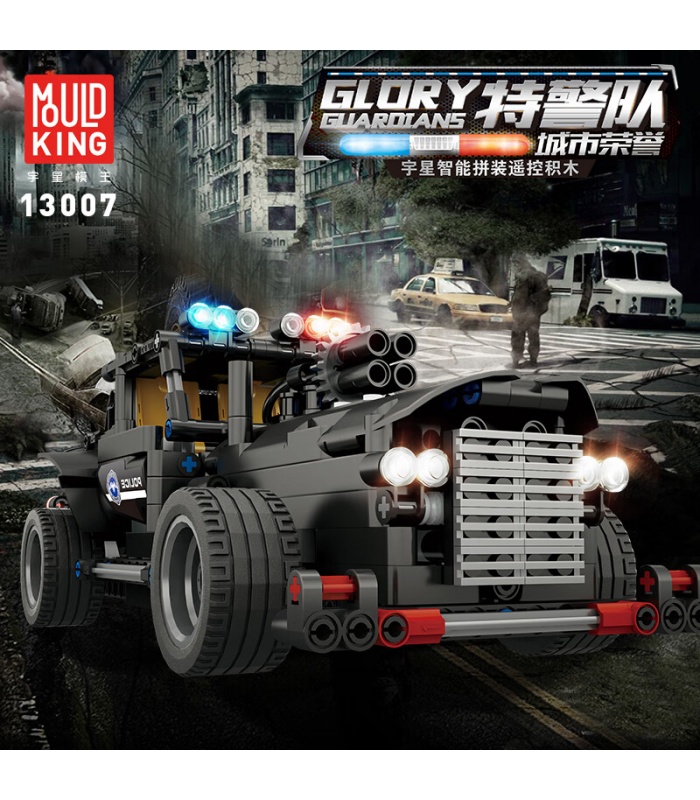 MOULD KING 13007 Juego de juguetes de bloques de construcción de vehículo de comando de policía especial