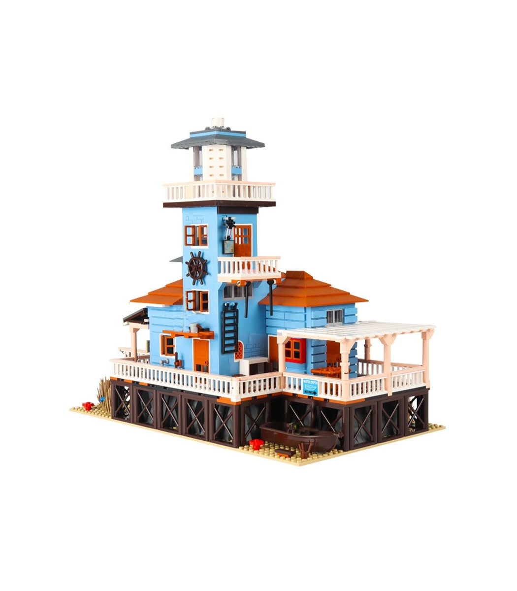 PANGU PG12002 Lighthouse Fishing House Building Bricks Toy Set 