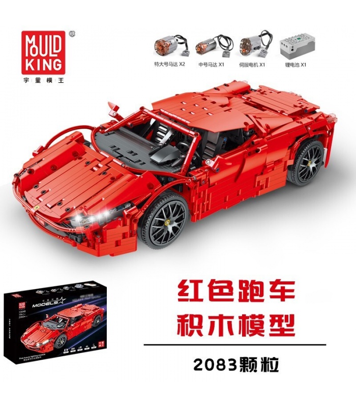 MOULD KING 13048 Ferrari 488 ensemble de blocs de construction de supercar araignée rouge