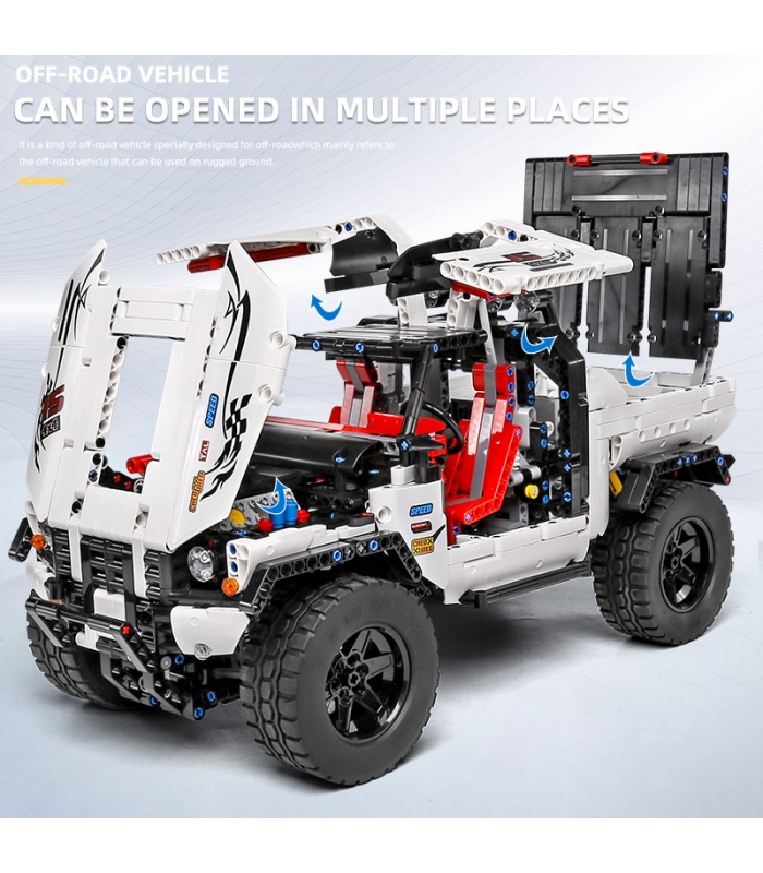 MOULD KING 18005 – ensemble de jouets en blocs de construction télécommandés pour camion tout-terrain, modèle phare en argent