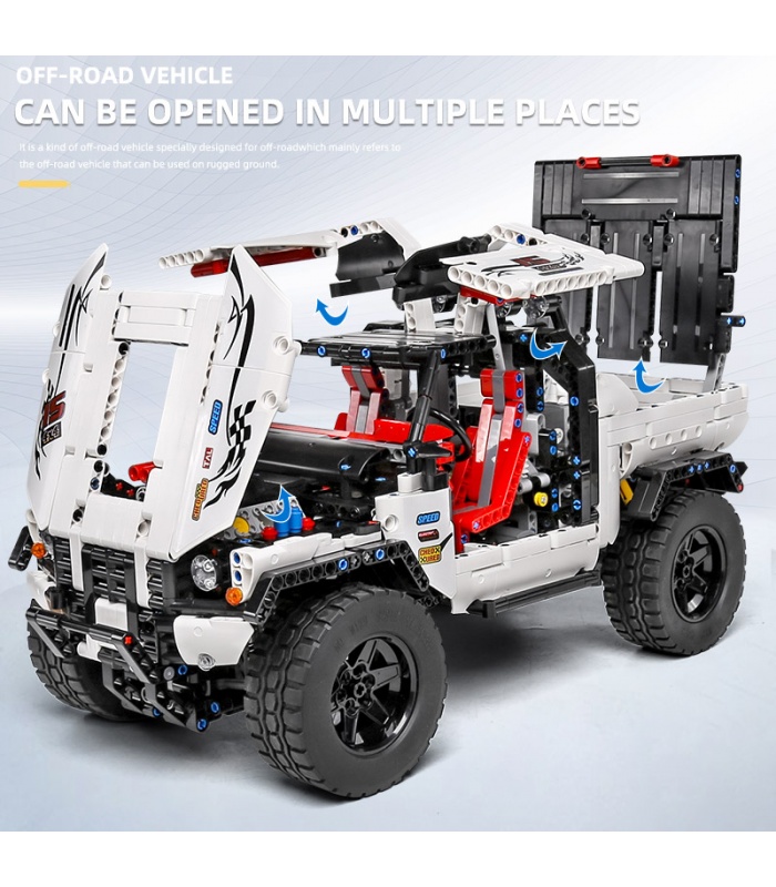 MOULD KING 18005 Silver Flagship Off-Road Truck Remote Control Building Blocks Toy Set