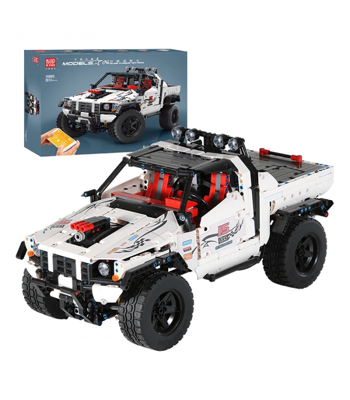 MOULD KING 18005 – ensemble de jouets en blocs de construction télécommandés pour camion tout-terrain, modèle phare en argent