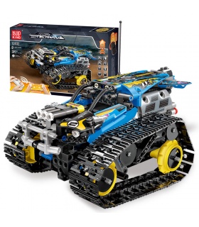 MOULD KING 13032 Mini Tank RC Track Stunt Car Blue Building Blocks Toy Set