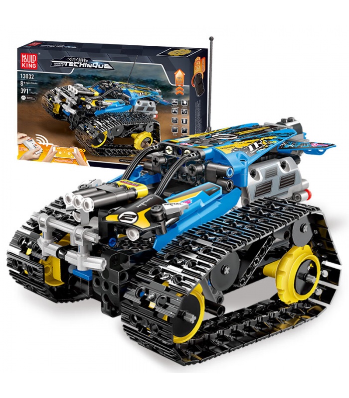 MOULD KING 13032 Mini Tank RC Track Stunt Car Juego de juguetes de bloques de construcción azul