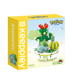 Keeppley K20220 Juego de juguetes de bloques de construcción con planta en maceta Bulbasaur