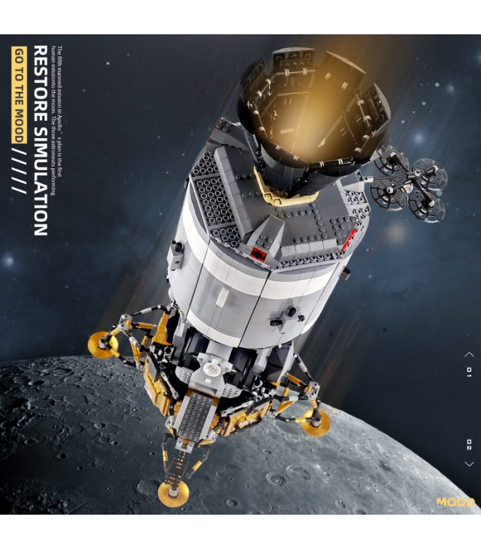 MOLD KING 21006 Apollo 11 Raumschiff Mondmodul Bausteine Spielzeugset