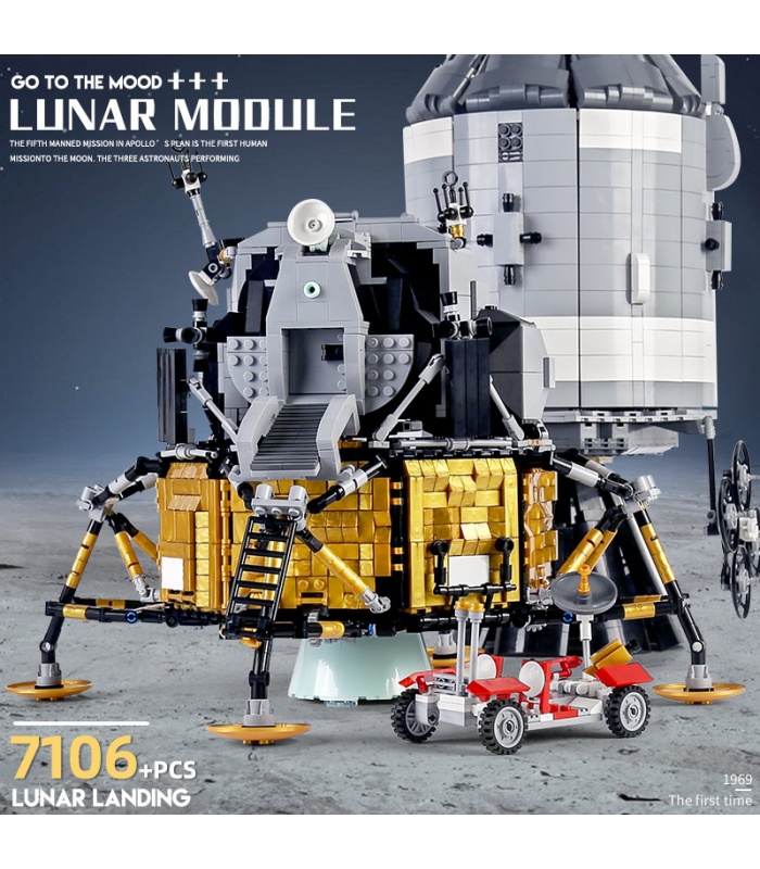 MOLD KING 21006 Apollo 11 Nave espacial Módulo lunar Bloques de construcción Conjunto de