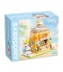 Keeppley K28017 Juego de bloques de construcción de tienda de jugos azul y blanco