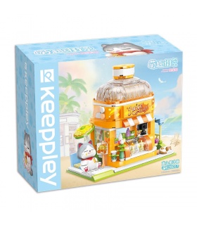 Keeppley K28017 Blue White Juice Shop Building Blocks Toy Set