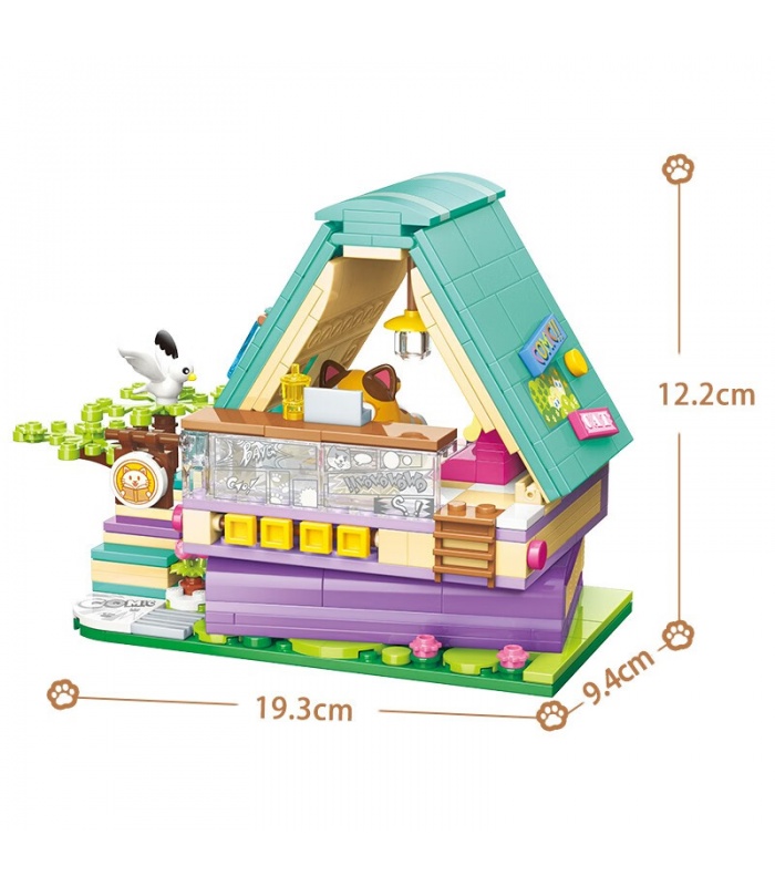Keeppley K28018 Juego de juguetes de bloques de construcción de casa cómica de tres colores