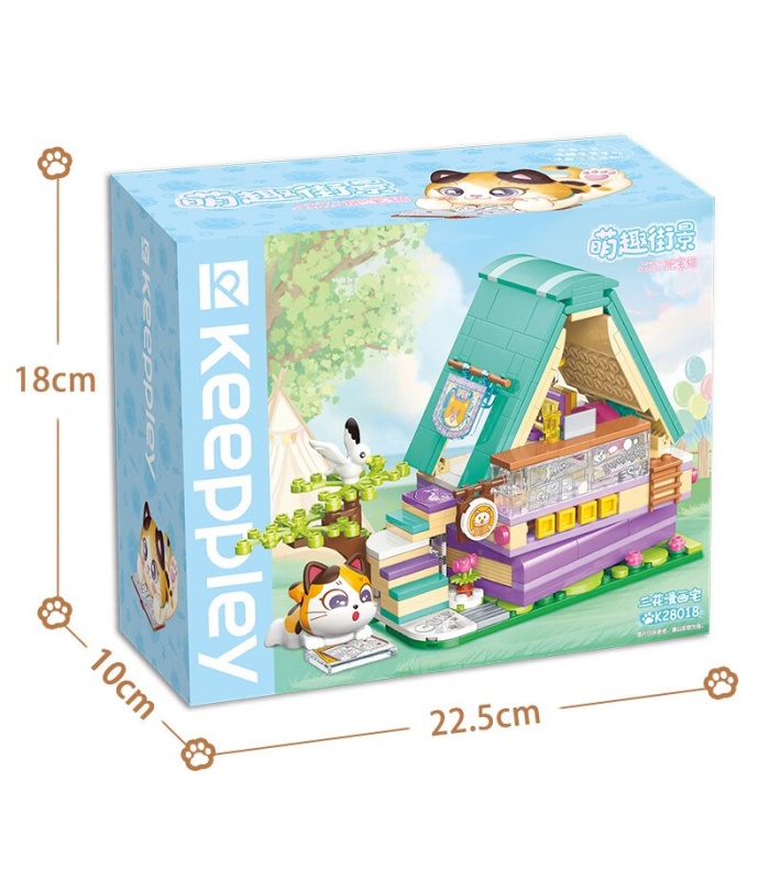 Keeppley K28018 Juego de juguetes de bloques de construcción de casa cómica de tres colores