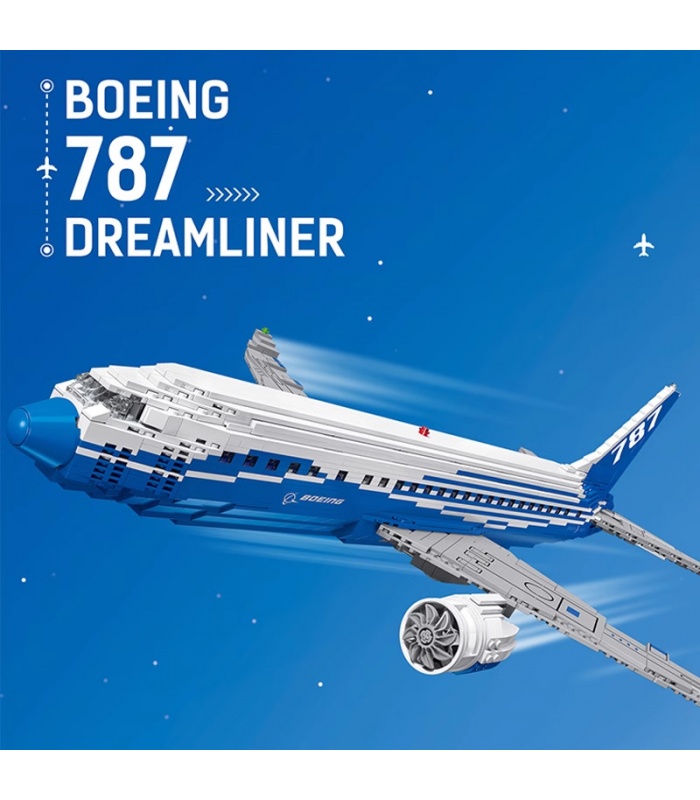 Benutzerdefinierte Boeing 787 Dreamliner Verkehrsflugzeug Bausteine Spielzeugset