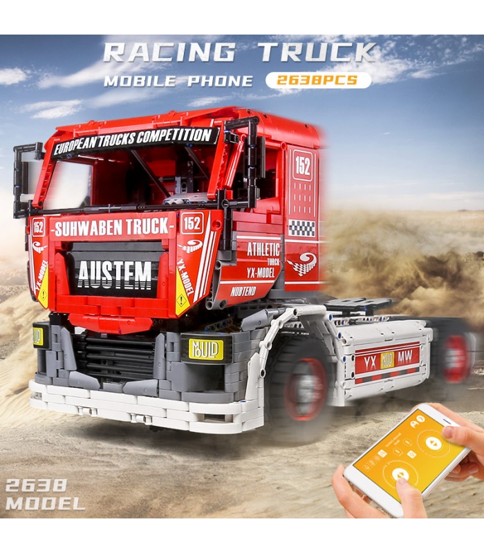 MOULD KING 13152 Big Racing Truck Building Blocks Toy Set