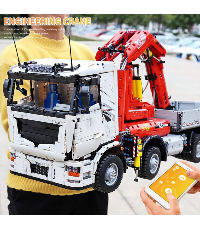 MOLD KING19002空気式クレーントラックリモートコントロールビルディングブロックおもちゃセット