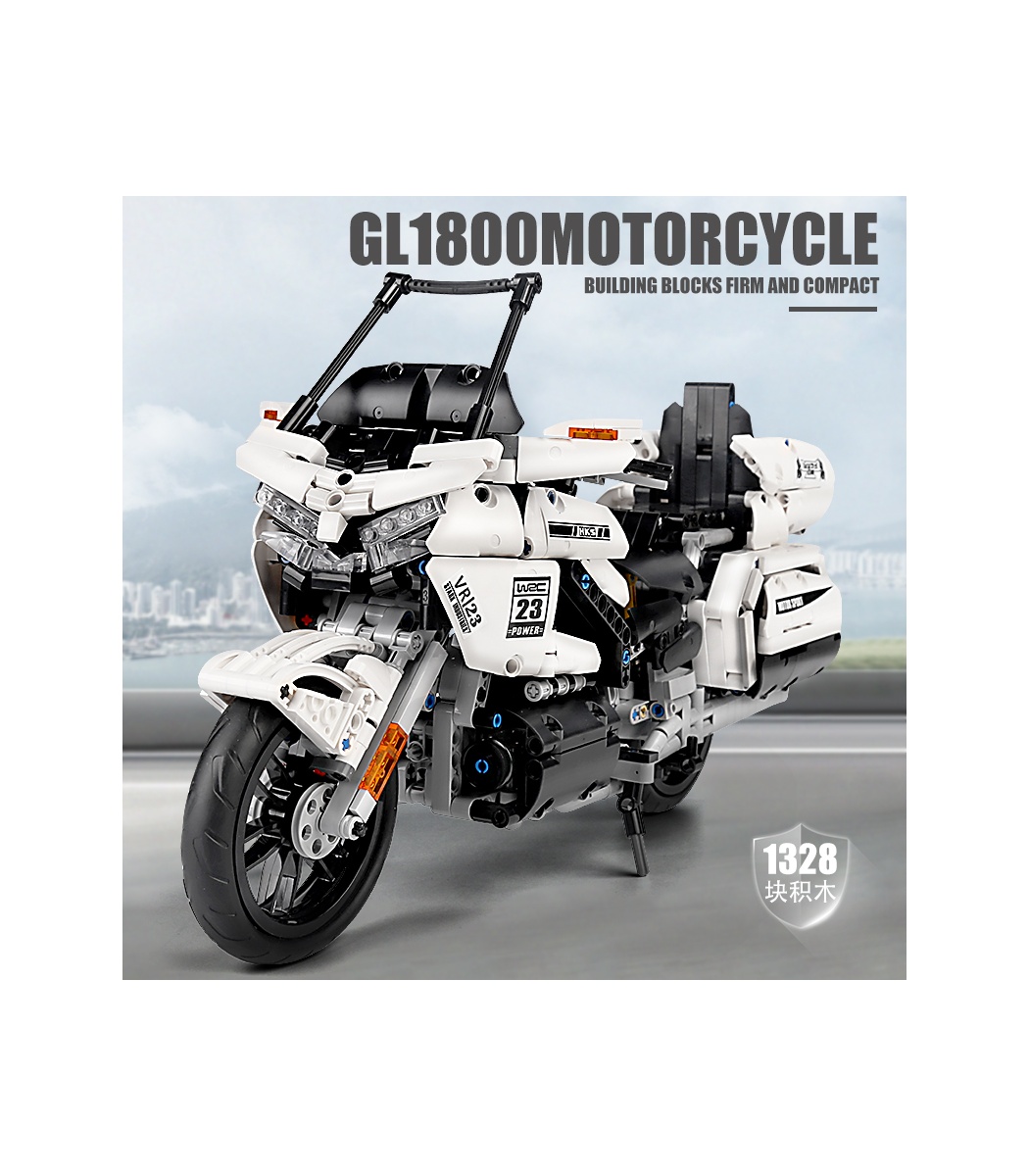 MOULD KING 23001 Honda Gold Wing GL1800 Motorcycle Building Blocks Toy Set BuildingToyStore