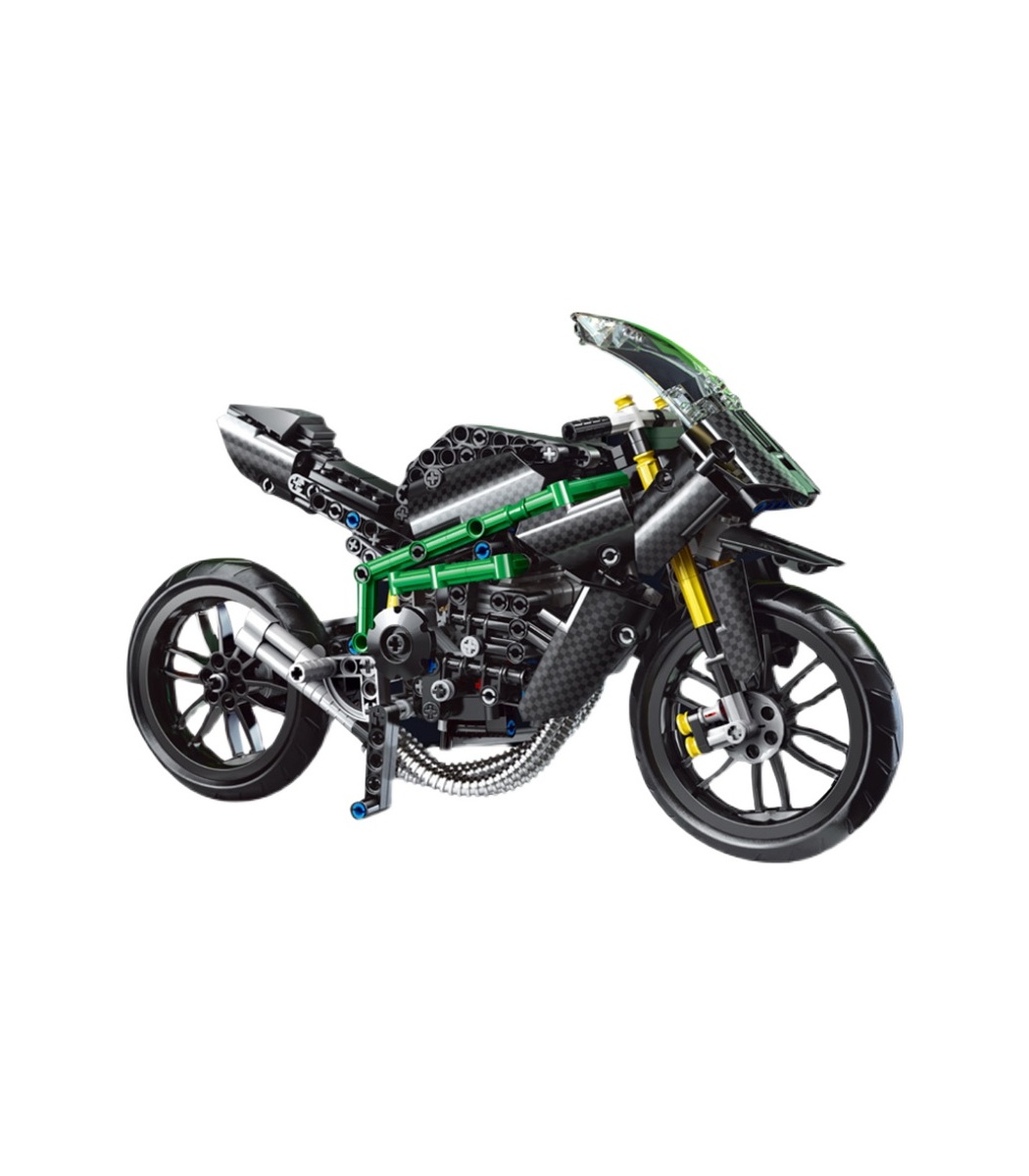 Lego model of a kawasaki motorcycle on Craiyon