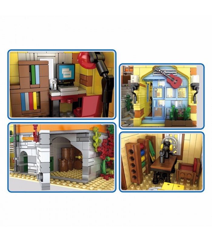 MOULD KING 16008 Coffee House Café Shop Novatown Building Blocks Toy Set