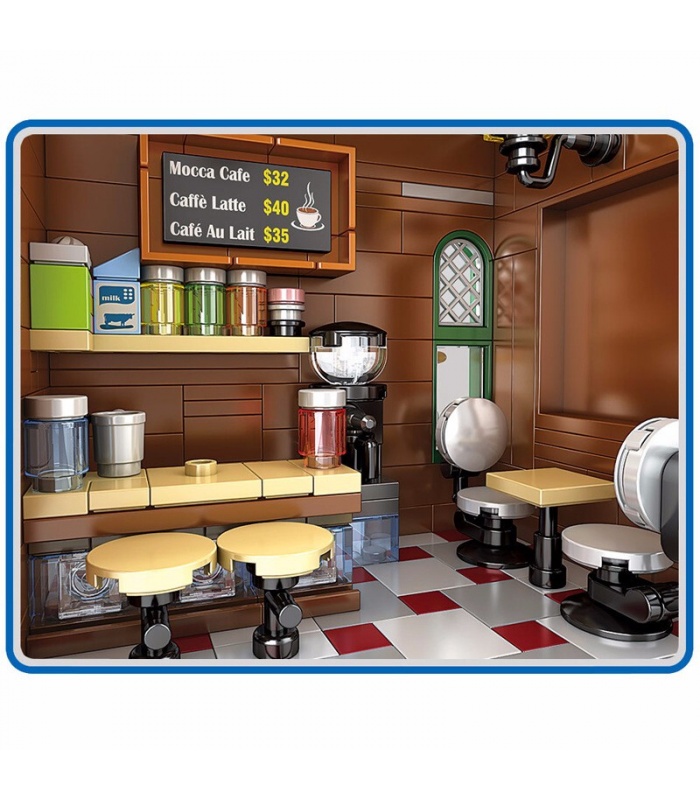 MOLD KING 16008 Coffee House Café Shop Novatown Bloques de construcción Juego de juguetes