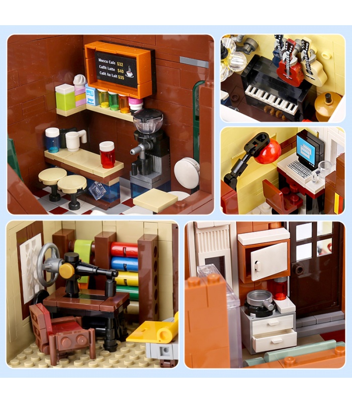 MOLD KING 16008 Coffee House Café Shop Novatown Building Blocks Spielzeugset