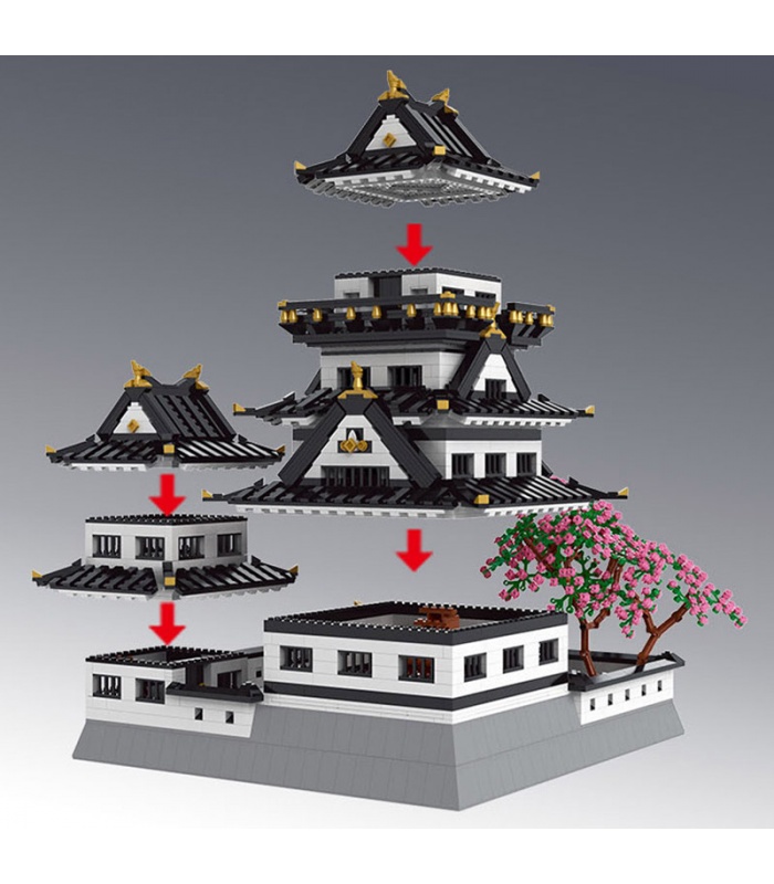 MOLD KING 22006 Himeji Castle Ustar Nazuki Bausteine-Spielzeug-Set