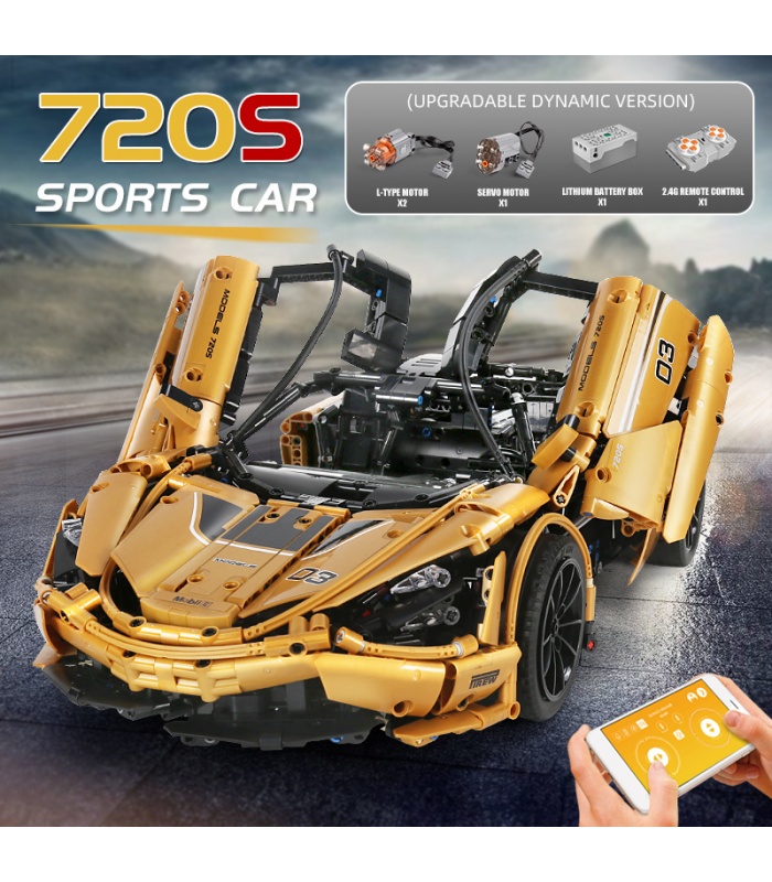 MOLD KING 13145S McLaren 720S Golden Sports Car Building Blocks Toy Set