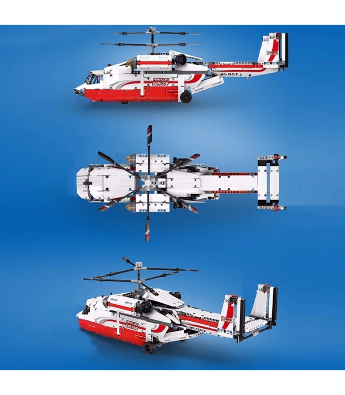 MOLD KING 15012 Heavy Lift Koaxial Transporthubschrauber RC Bausteine Spielzeug Set