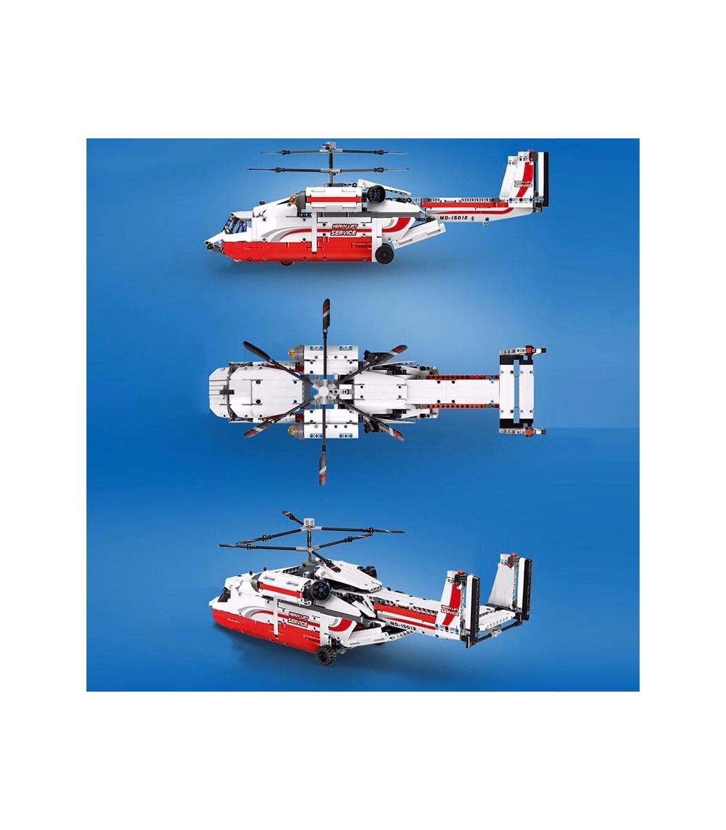 MOLD KING 15012 Heavy Lift Coaxial Transport Hélicoptère Blocs de  Construction Ensemble de Jouets 