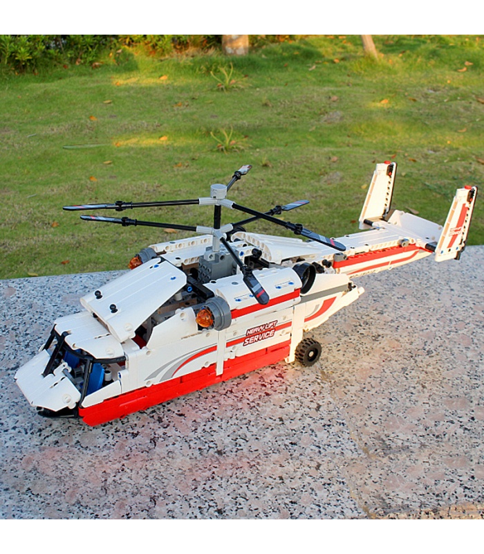 MOULD KING 15012 Heavy Lift Coaxial Transport Helicopter RC Building Blocks Toy Set