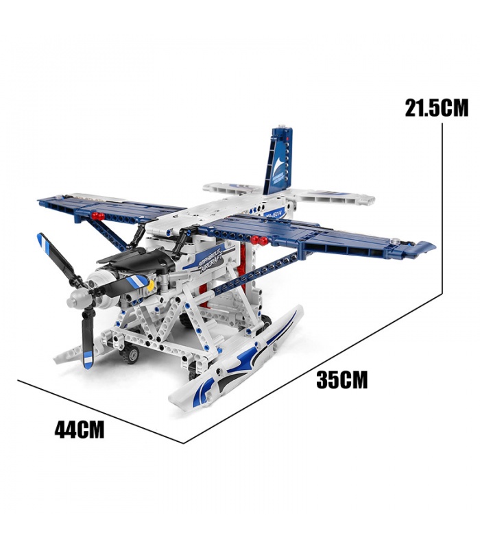 MOLD KING 15014 Ensemble de jouets de blocs de construction RC pour avions amphibies