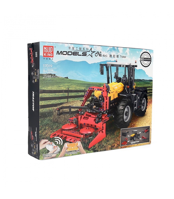 MOLD KING 17019 Tractor Fastrac 4000er Juego de juguetes de bloques de construcción de