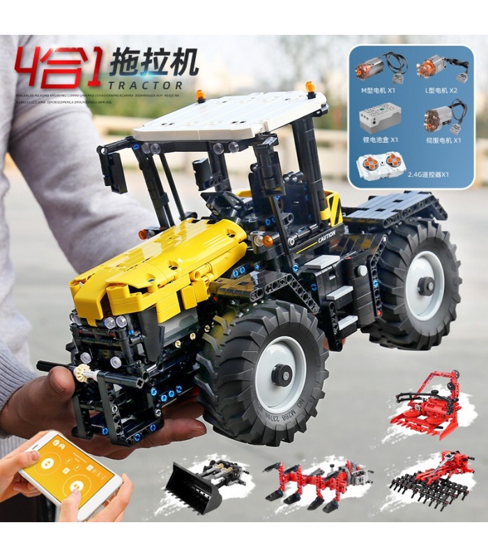 MOULD KING 17019 Tractor Fastrac 4000er Remote Control Building Blocks Toy Set