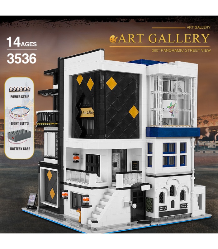 MOULD KING 16043 Art Gallery with LED Lights Novatown Series Building Blocks Toy Set