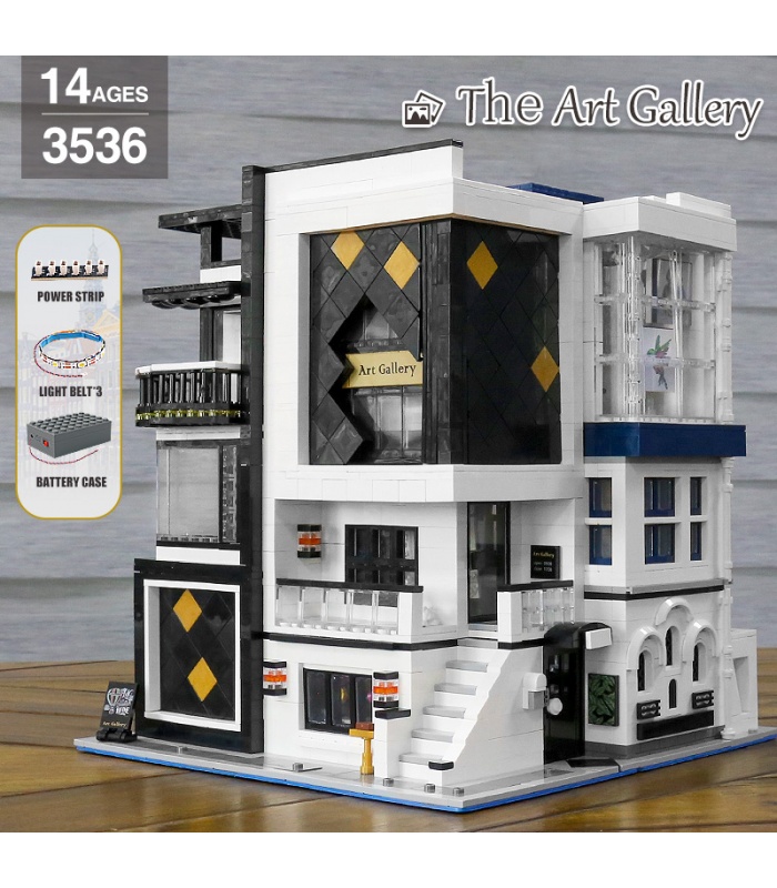 MOLD KING 16043 Art Gallery mit LED-Leuchten Novatown Series Building Blocks Toy Set