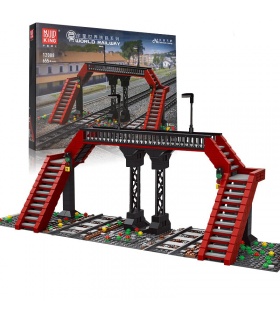 MOULD KING 12008 World Railway Railroad Crossing Model Building Blocks Toy Set