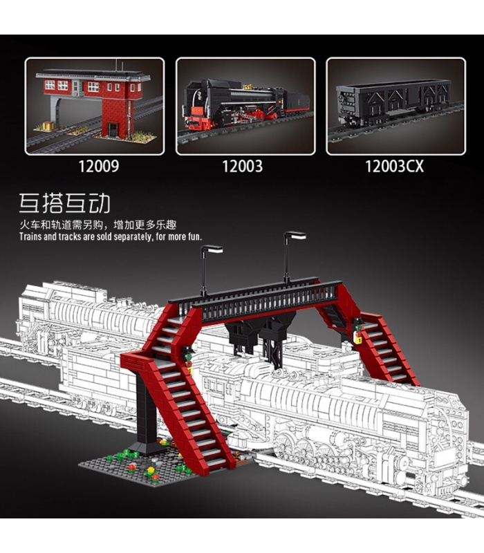 MOLD KING 12008 World Railway Railroad Crossing Model Building Blocks Toy Set
