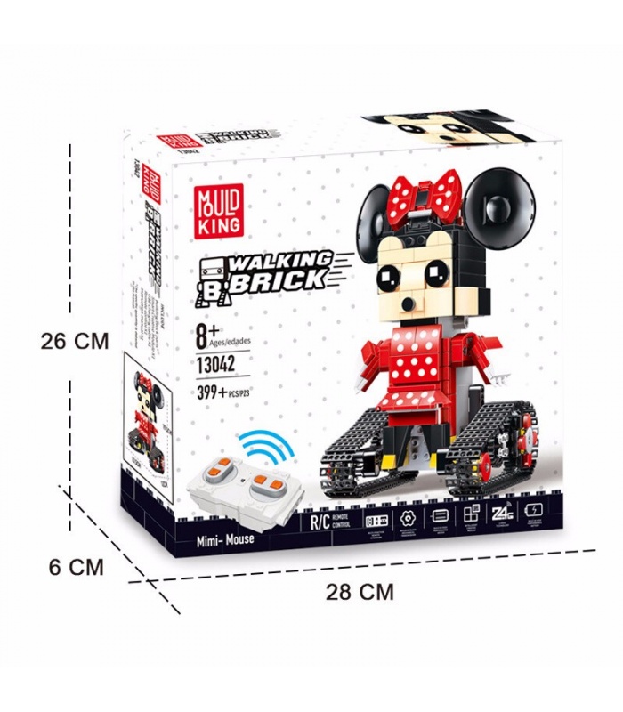 Mould King 13042 Mimi Mouse Walking Brick Remote Control Building Blocks Toy Set
