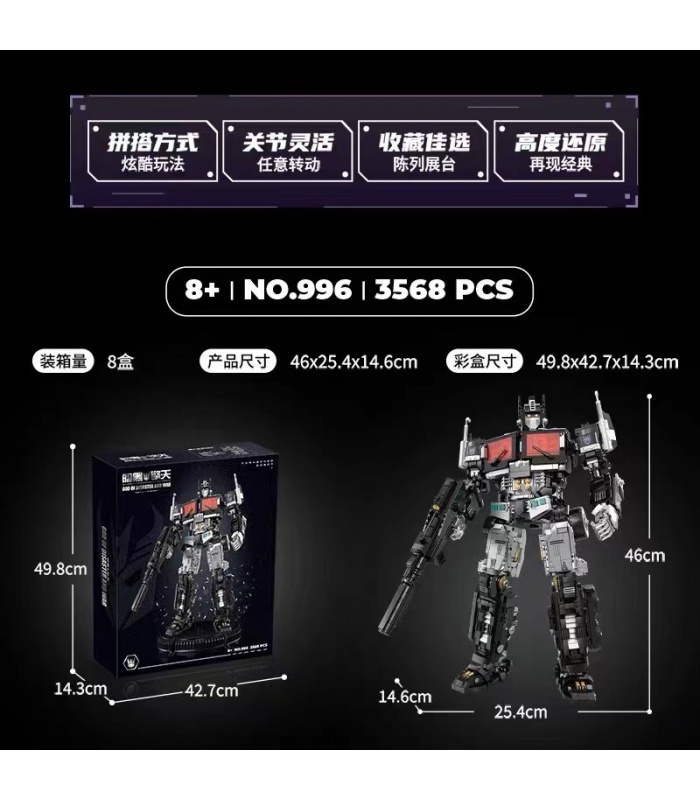 JIESTAR 996 Dark Optimus Prime Transformers Series Bausteine Spielzeugset