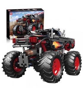 MOLD KING 18008 Flame Monster Buggy Car Télécommande Building Blocks Toy Set