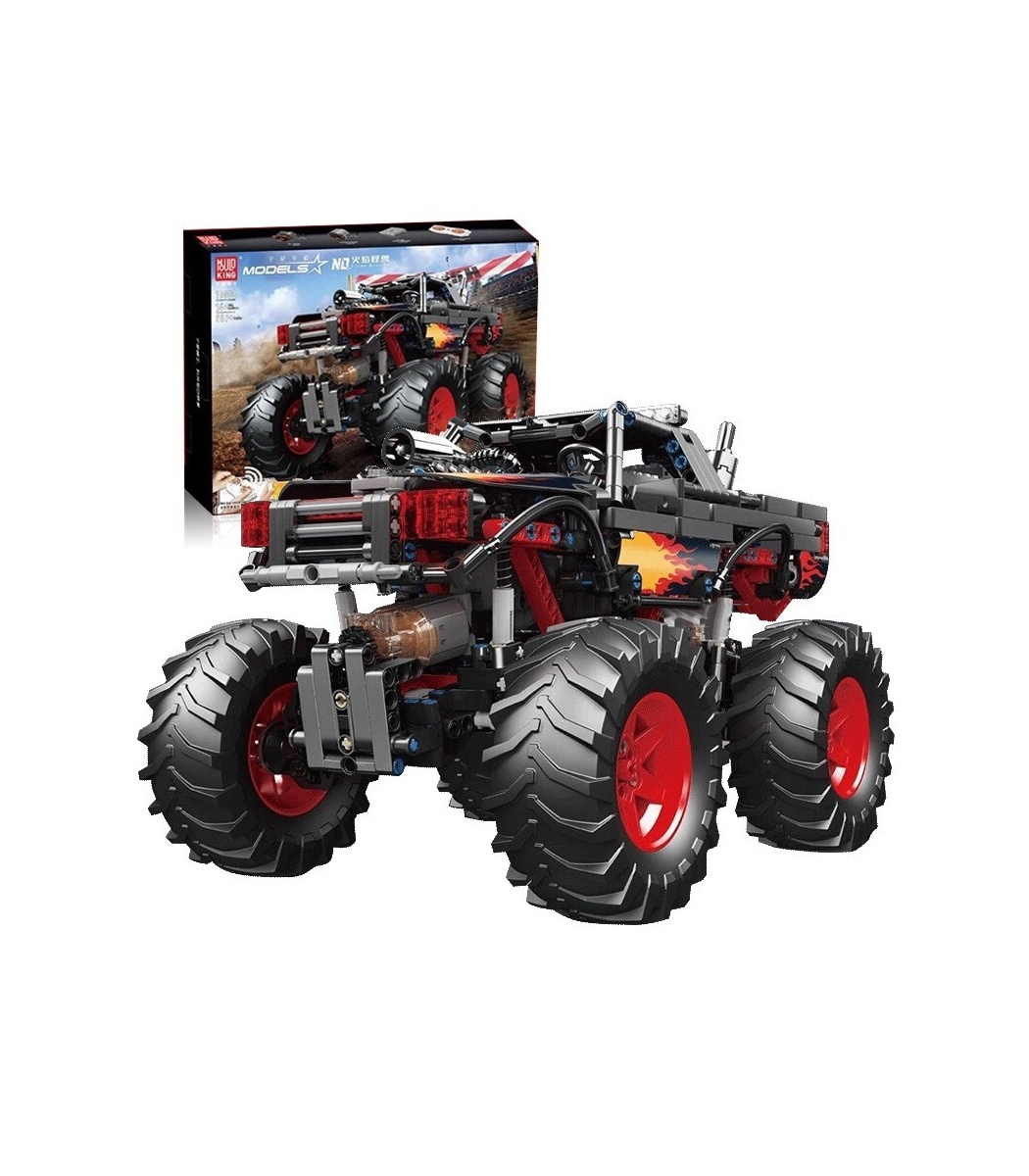 MOLD KING 18008 Flamme Monster Buggy Auto Fernbedienung Bausteine