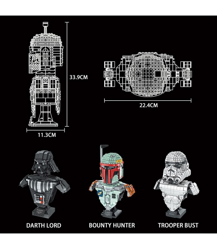 MOLD KING 21021 Bounty Hunter Buste Building Blocks Toy Set
