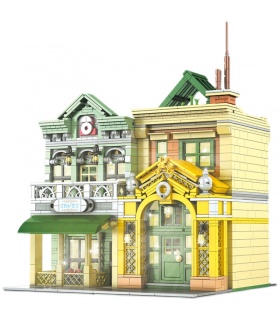 MOULD KING 16023 French Restaurant Street View Series Building Blocks Toy Set