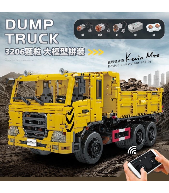 Mould King 17012 RC Three Way Dump Truck Remote Control Building Blocks Toy Set