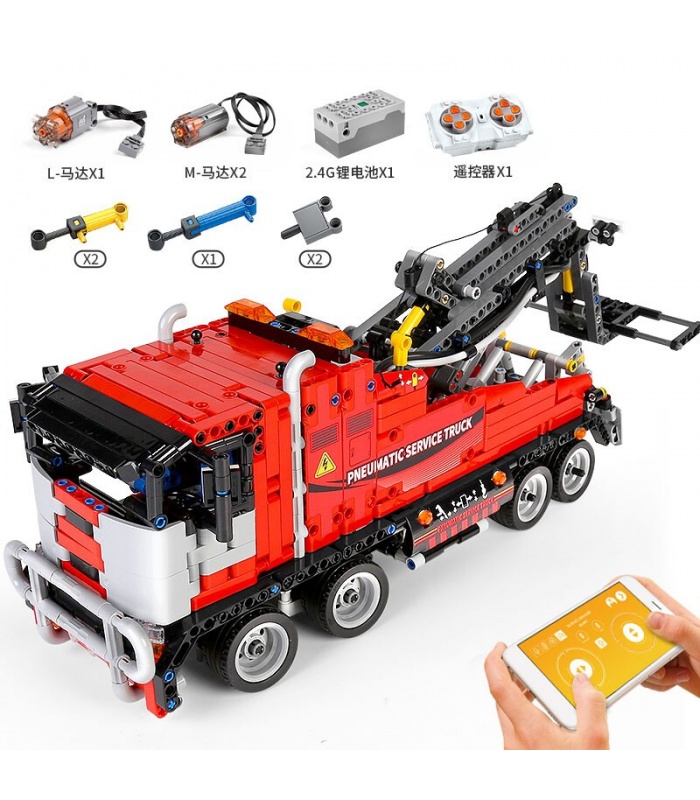 MOULD KING 19001 Pneumatic Service Truck Engineering Series Building Blocks Toy Set