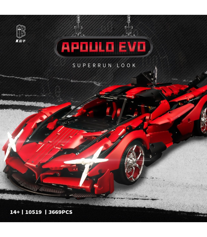 KBOX 10519 Red Apollo EVO Sports Car Building Blocks Toy Set