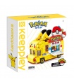 Keeppley K20214 Pikachu Mini Poké Ball Car Pokémon Série Blocs de Construction Ensemble de Jouets