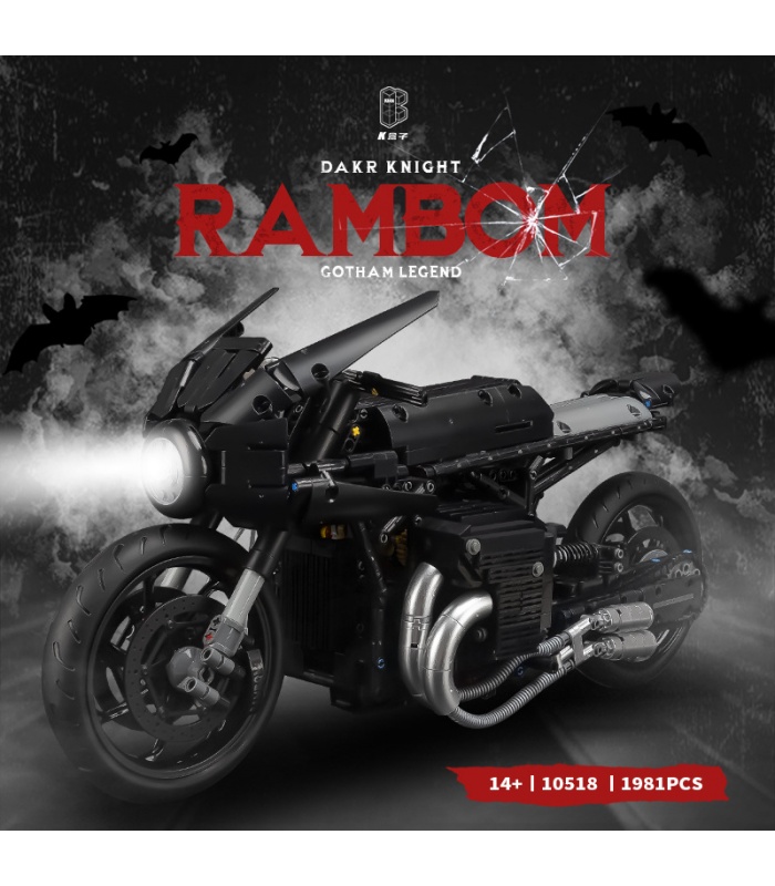 KBOX 10518 Bat Batcycle moto Rambom blocs de construction ensemble de jouets